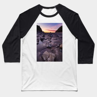 Sunset at a Rocky Beach Baseball T-Shirt